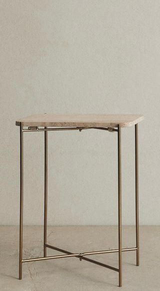 Mesa auxiliar mármol y metal