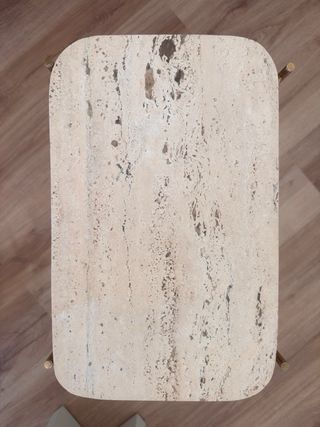 Mesa auxiliar mármol y metal