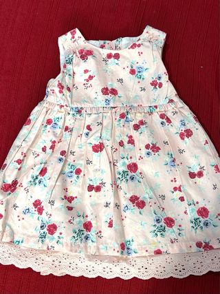 VESTIDO BEBÉ NUEVO ROSAS MARCA EARLY DAYS