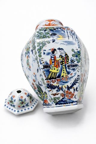 Jarrón Tibor Porcelana Llanço Multicolor