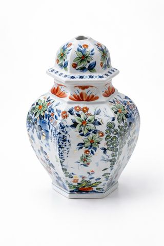 Jarrón Tibor Porcelana Llanço Multicolor