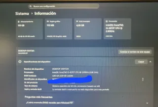 Ordenador Lenovo w11 i5 wifi 4gb. Ssd.