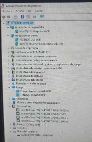 Ordenador Lenovo w11 i5 wifi 4gb. Ssd.