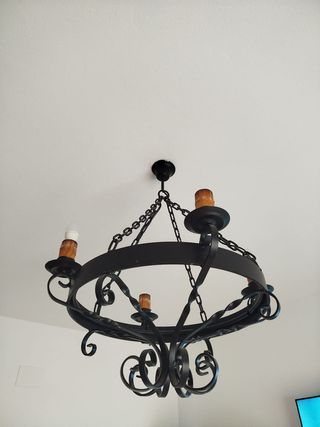 Juego lámparas rústicas de forja