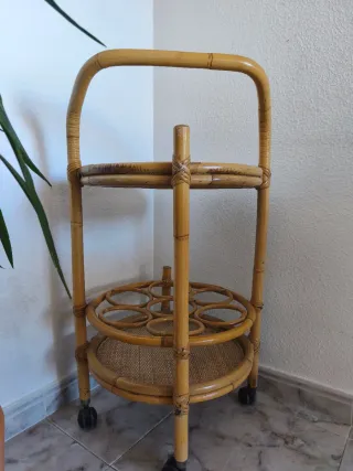 Camarera Vintage Mimbre y Bambú