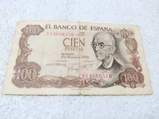 Billetes antiguos de pesetas: 100 y 2000
