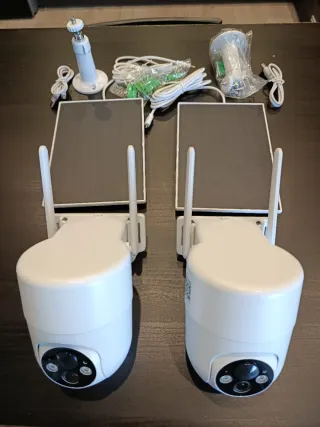 2 Cámaras Vigilancia WIFI + Paneles Solares NUEVAS