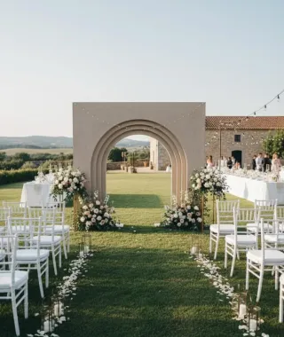 Arco 3D para decoração de festas em madeira