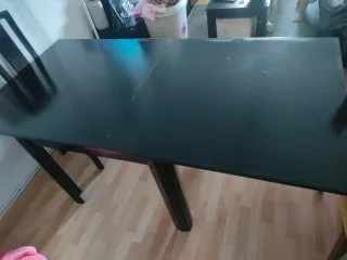 Mesa comedor extensible negra