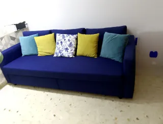 Sofá Cama 3 Plazas Azul Marino