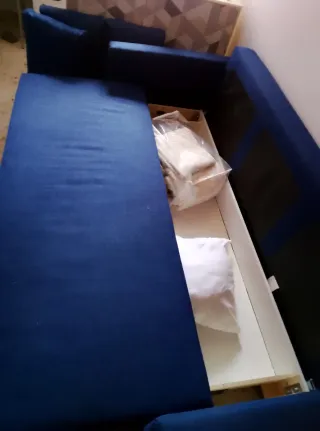 Sofá Cama 3 Plazas Azul Marino