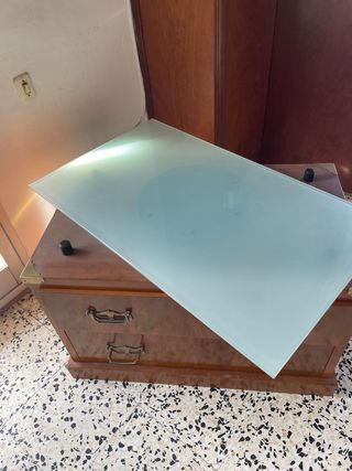 Mueble TV madera y cristal