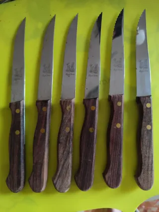 Set 6 Coltelli Inox Manico Legno