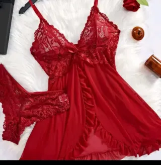 Conjunto Lencería Rojo Encaje