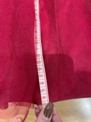 Conjunto Falda Tul Roja + Top Blanco + Cinturón Fl