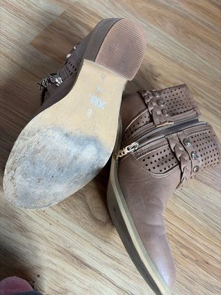 Botines beige/marrón talla 38