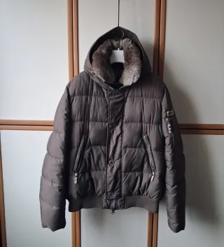 Bomber uomo con cappuccio vera piuma