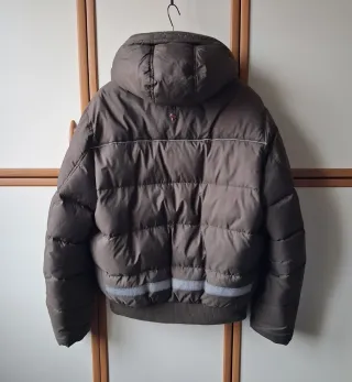 Bomber uomo con cappuccio vera piuma