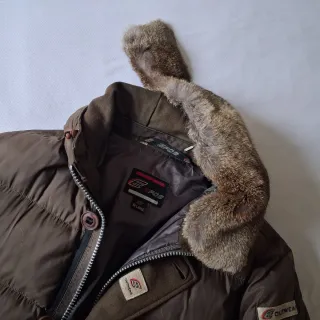 Bomber uomo con cappuccio vera piuma