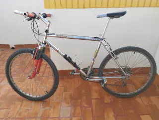 Bicicleta de montaña cromada