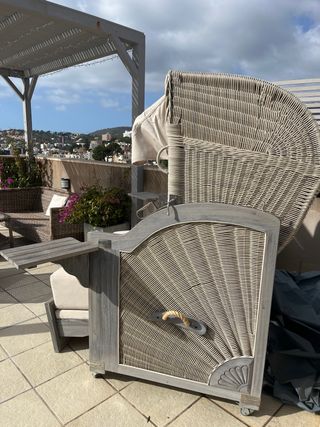 Outdoor furniture ”Strandkorb” Beige/Gris