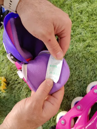 Pattini in linea bambina rosa e viola