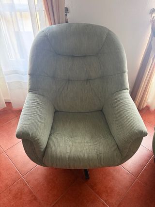 Sofá 3 plazas + 2 butacas verde