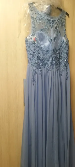 Vestido fiesta elegante talla 44 pequeño azul