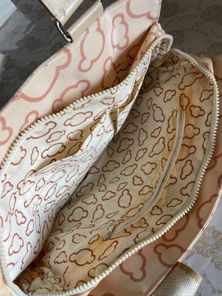 Borsa Beige con Stampe Nuvolette