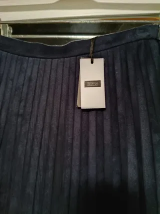 Falda plisada Mirto azul talla 46