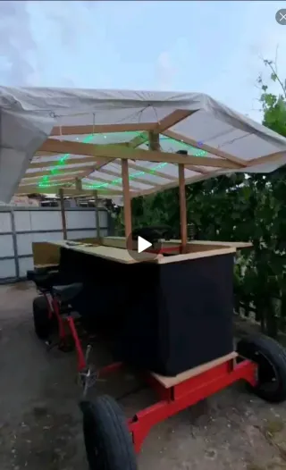 Cuatriciclo con toldo y luces