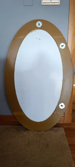 Espejo Ovalado Dorado Ikea