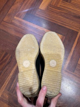 Mocasines Castañer Cuero Negro Mujer