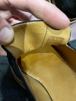 Mocasines Castañer Cuero Negro Mujer