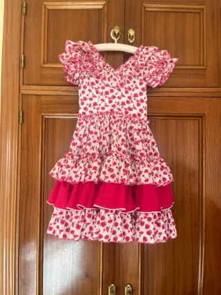 Vestido Flamenca Niña Flores Rosas