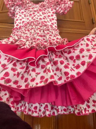 Vestido Flamenca Niña Flores Rosas