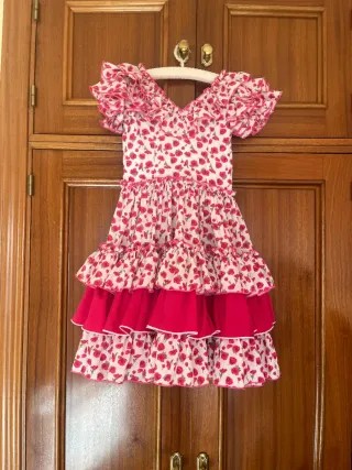 Vestido Flamenca Niña Flores Rosas