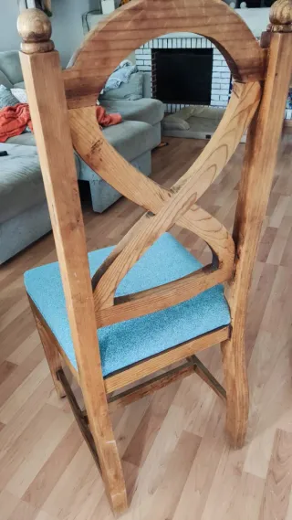 Mesa comedor de madera con 6 sillas, rustico