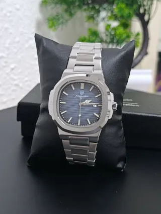 Reloj paazomu Hombre Azul y Plateado