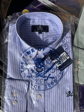 Camisa The Time of Bochs Rayas Azul Talla L