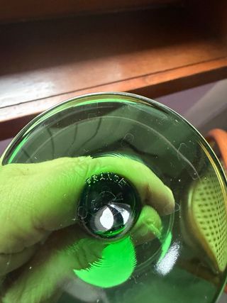 Set 7 Calici Liquore Vintage Vetro Verde