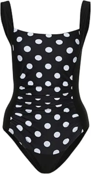 Bañador mujer lunares blanco y negro