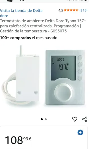 Termostato Delta Dore Tybox 137+ Programable