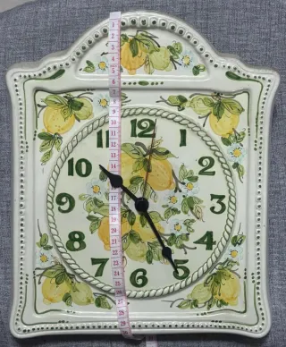 Orologio ceramica dipinto a mano limoni