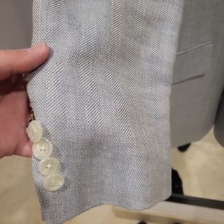 Chaqueta Lino y Mohair Beige/Gris