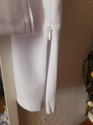 Top crepé blanco Zara Talla L