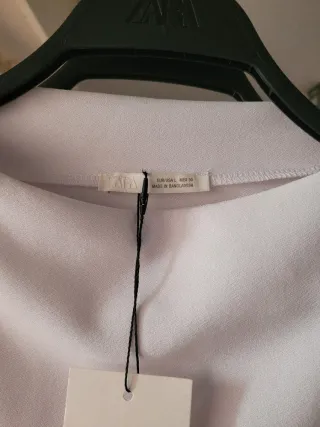 Top crepé blanco Zara Talla L