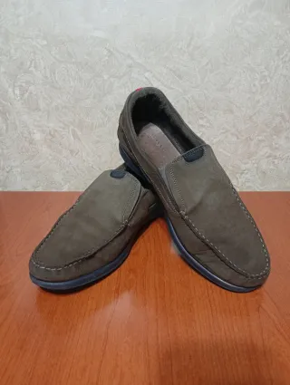 Mocassini uomo camoscio grigio taglia 44 usati