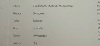 Anillo Oro Diamantes JOSE LUIS  venta persona