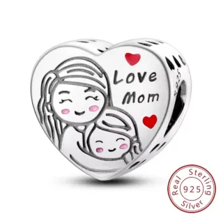 Charm Corazón Love Mom Plata 925